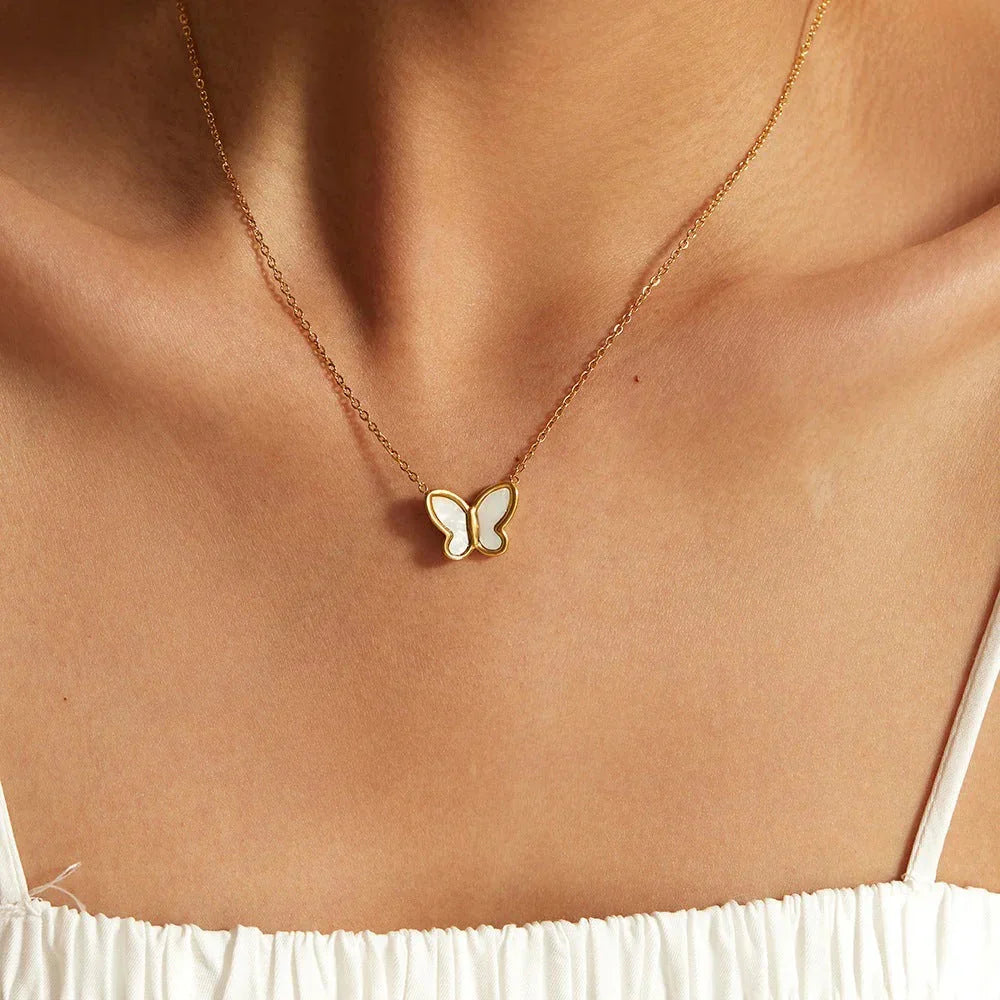 Flutterby Mother of Pearl Necklace