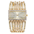 Luxury Qualities Women'S Fashion 2025 Diamond Rectangle Watches Gold Alloy Bracelet Wristwatches Simple Ladies Quartz Clock Gift