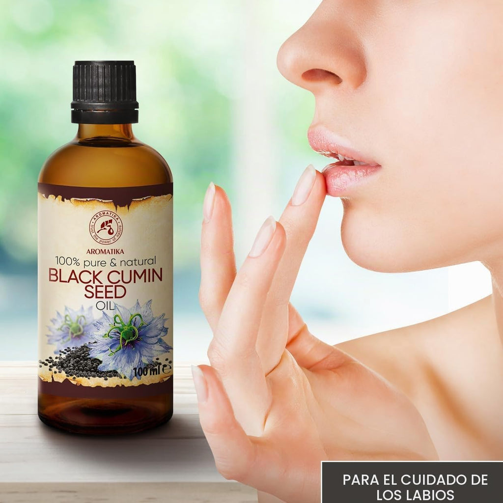 Aceite Comino Negro - 100Ml - Nigella Sativa - Oleo Aceite Vegetal De Nigella Sativa - Prensado En Frío - Aceite Base - Aceite Portador - Aceite Para La Piel - Cuidado Del Cabello
