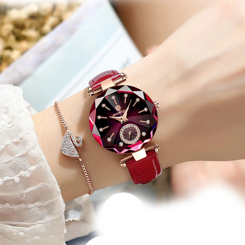 Women Watches Fashion Diamond Dial Leather Quartz Watch Top Brand Luxury Waterproof Ladies Wristwatch Girlfriend Gift