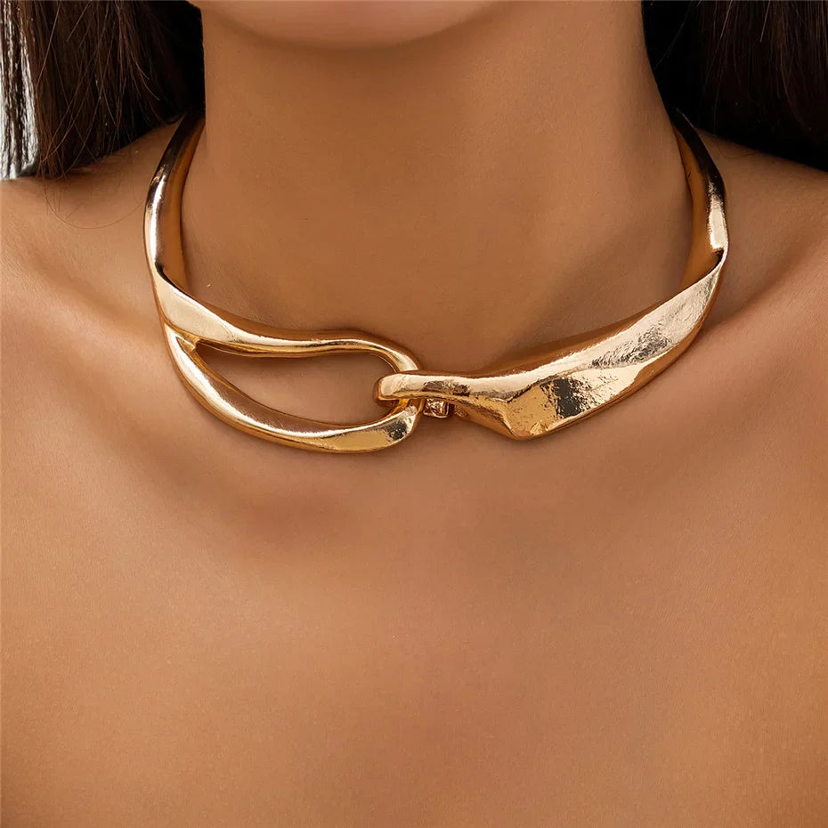 Gold-Tone Choker Necklace Gift for Her