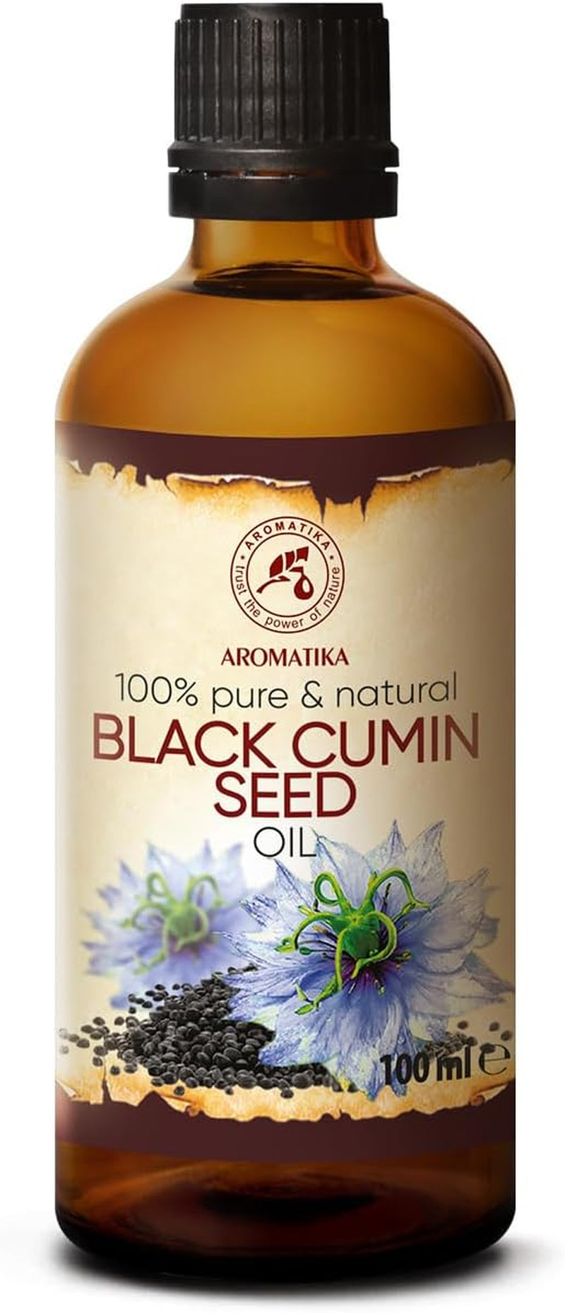 Aceite Comino Negro - 100Ml - Nigella Sativa - Oleo Aceite Vegetal De Nigella Sativa - Prensado En Frío - Aceite Base - Aceite Portador - Aceite Para La Piel - Cuidado Del Cabello