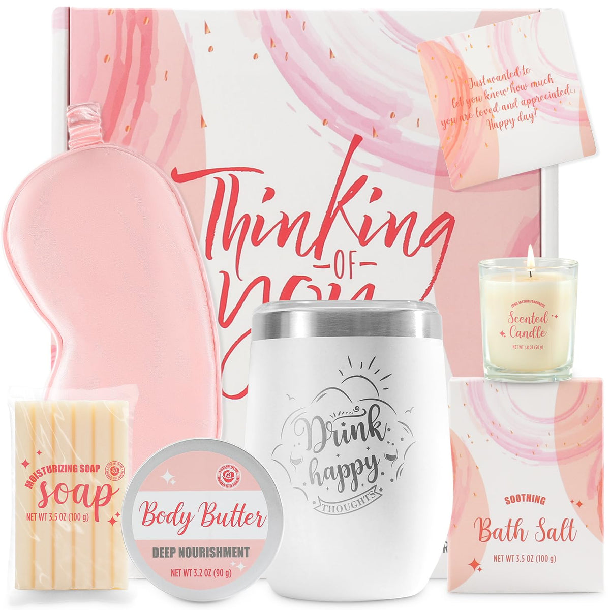 Bff Love Spa Gifts for Women Bath Sets - 6Pc Rose Self Care Gifts, Birthday, Holiday, Christmas Presents for Girlfriends, Wife, Mother, Auntie