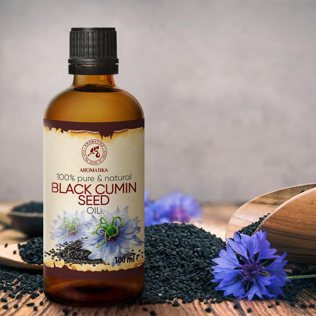 Aceite Comino Negro - 100Ml - Nigella Sativa - Oleo Aceite Vegetal De Nigella Sativa - Prensado En Frío - Aceite Base - Aceite Portador - Aceite Para La Piel - Cuidado Del Cabello