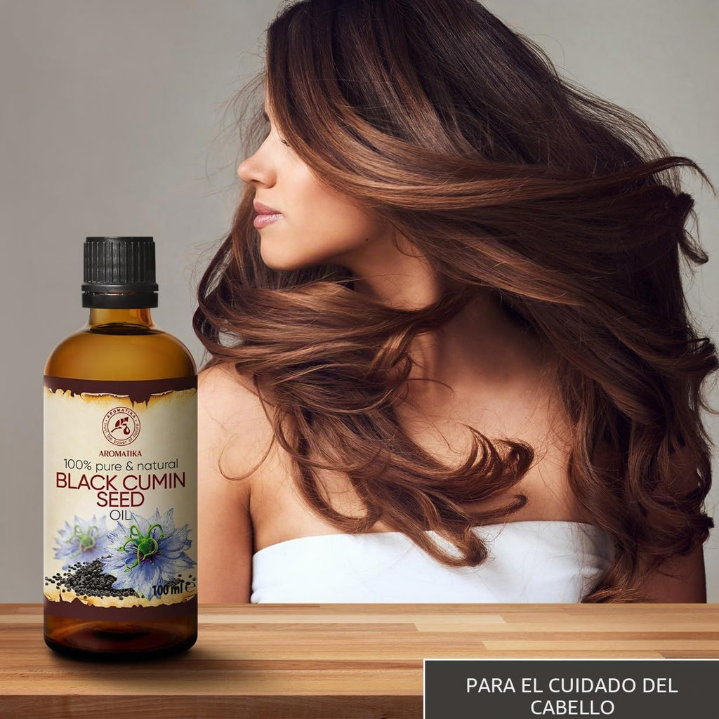 Aceite Comino Negro - 100Ml - Nigella Sativa - Oleo Aceite Vegetal De Nigella Sativa - Prensado En Frío - Aceite Base - Aceite Portador - Aceite Para La Piel - Cuidado Del Cabello