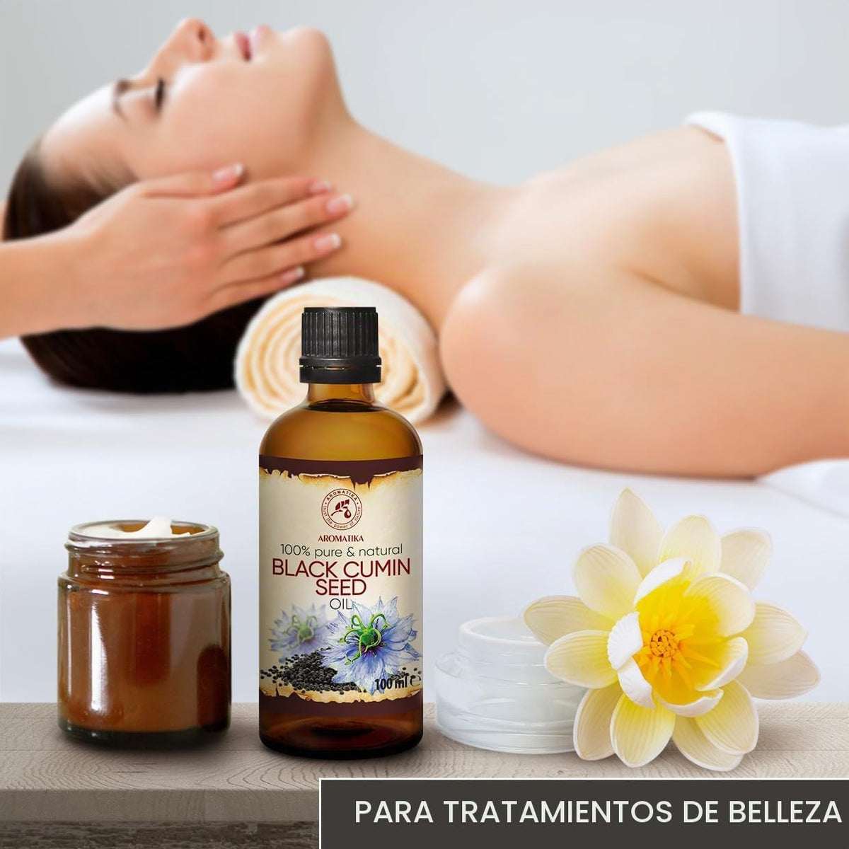 Aceite Comino Negro - 100Ml - Nigella Sativa - Oleo Aceite Vegetal De Nigella Sativa - Prensado En Frío - Aceite Base - Aceite Portador - Aceite Para La Piel - Cuidado Del Cabello