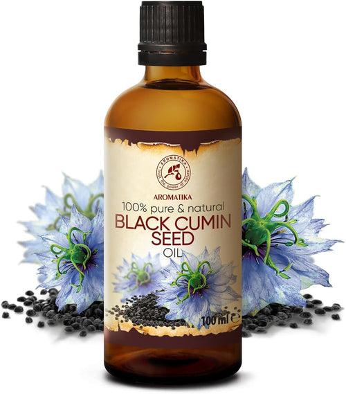 Aceite Comino Negro - 100Ml - Nigella Sativa - Oleo Aceite Vegetal De Nigella Sativa - Prensado En Frío - Aceite Base - Aceite Portador - Aceite Para La Piel - Cuidado Del Cabello
